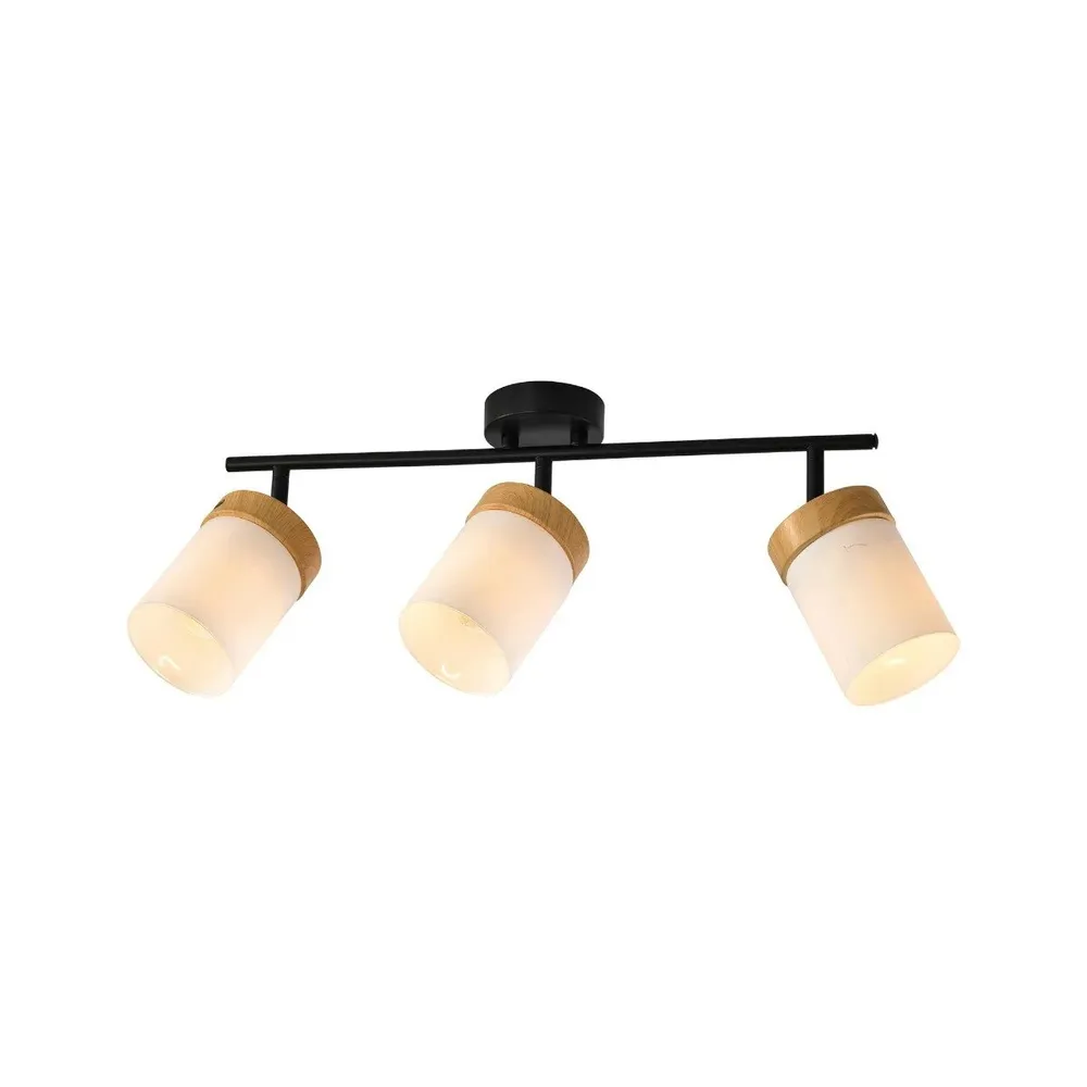 Plafoniera Frosted KL163022, 3 x E27, alb + negru, modern