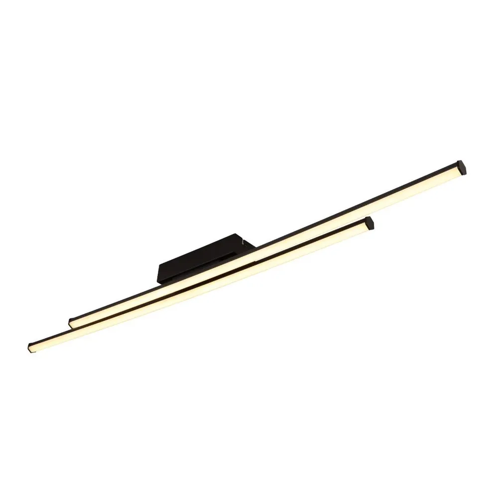 Plafoniera LED Kirina 24 W, lumina calda, negru, 110x6cm