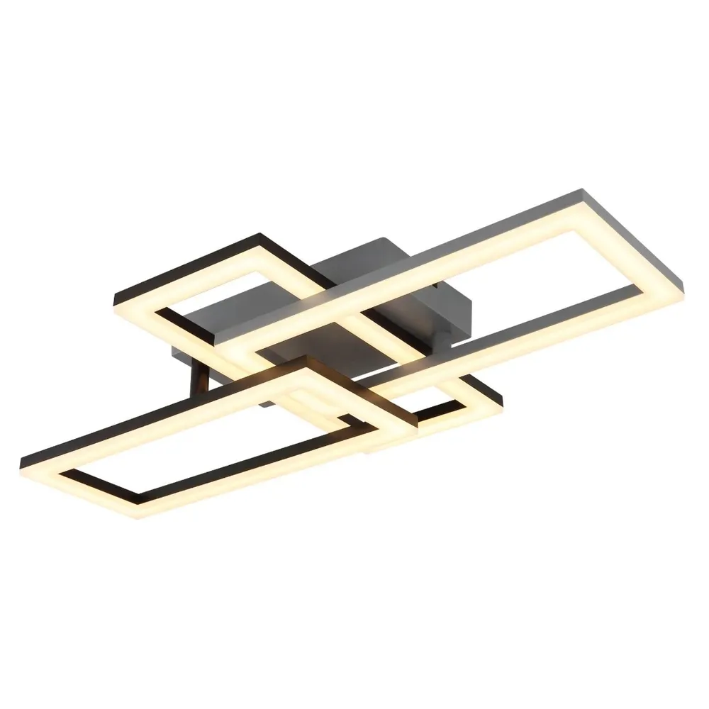 Plafoniera LED Sapena 67328-24O, 24 W, 1900 lm, lumina calda, negru + opal, modern