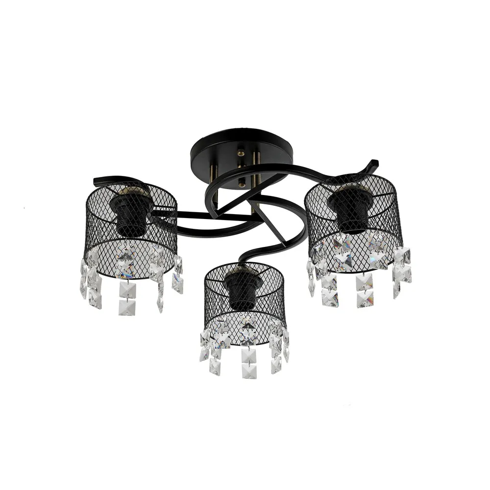 Plafoniera Lustros KL100085, 3 x E27, negru, clasic