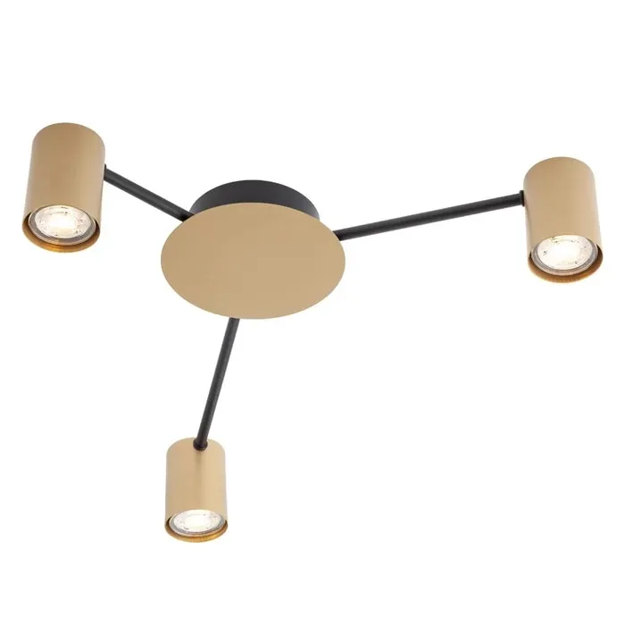 Plafoniera Noa 01-4049, 3 x GU10, auriu mat + negru mat, modern