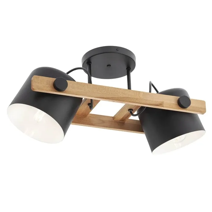 Plafoniera Pooh 01-2400, 2 x E27, negru, modern