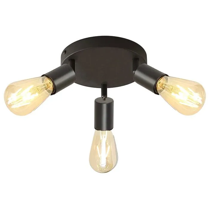 Plafoniera Right KL163007, 3 x E27, negru, industrial