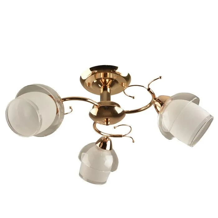 Plafoniera Rosy KL100036, 3 x E27, auriu + alb opal, clasic