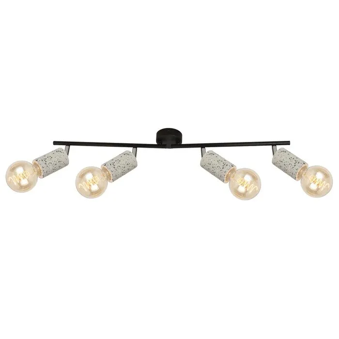 Plafoniera Simply KL164000, 4 x E27, negru + gri, industrial