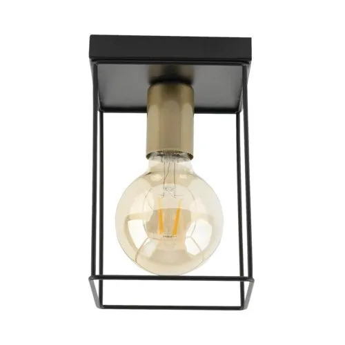 Plafoniera Talo, E27 max. 1x60W, negru/auriu, 21x13cm