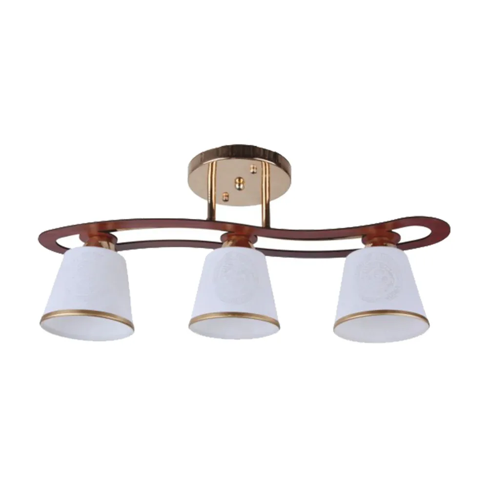 Plafoniera tip lustra Cup Ly 3077, 3 x E27, auriu + maro + alb, modern