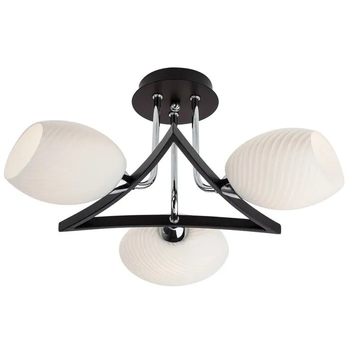 Plafoniera tip lustra Helen 01-655, 3 x E14, wenge + alb, modern