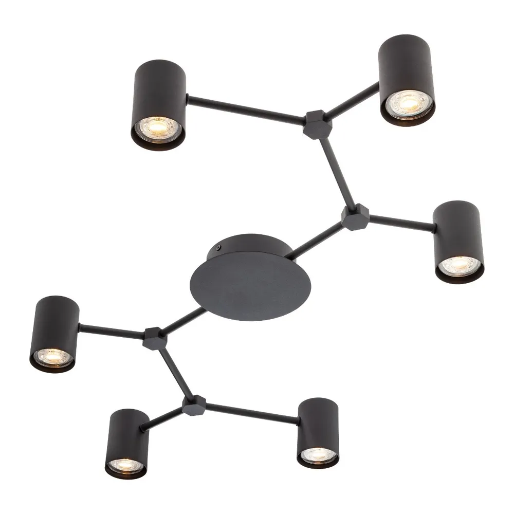 Plafoniera Webb 01-4048, 6 x GU10, negru mat, moderna