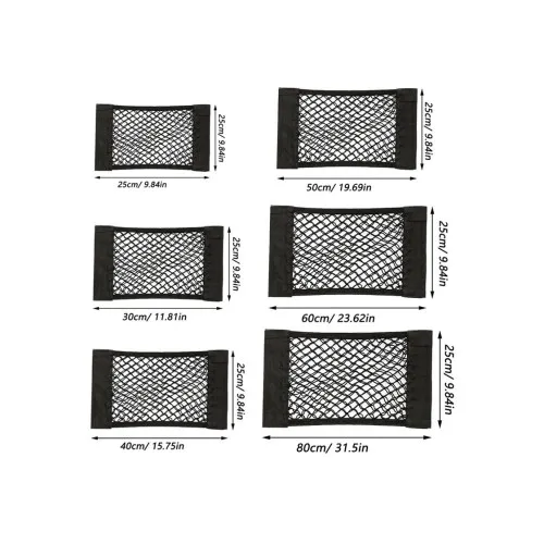 Plasa elastica organizator portbagaj tip buzunar cu scai si banda adeziva marime S 25x30cm — imaginea 3