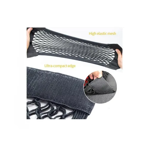 Plasa elastica organizator portbagaj tip buzunar cu scai si banda dublu adeziva L 25 x 50 cm universal — imaginea 2