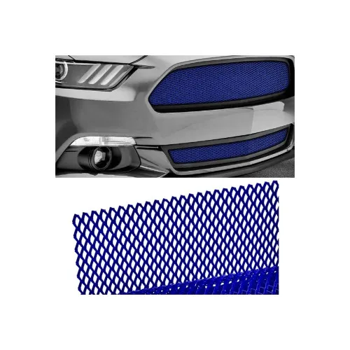 Plasa tuning albastra metalica 100x33cm — imaginea 2
