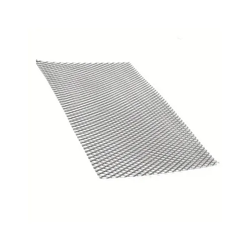Plasa tuning argintie / crom metalica 100x33cm — imaginea 2