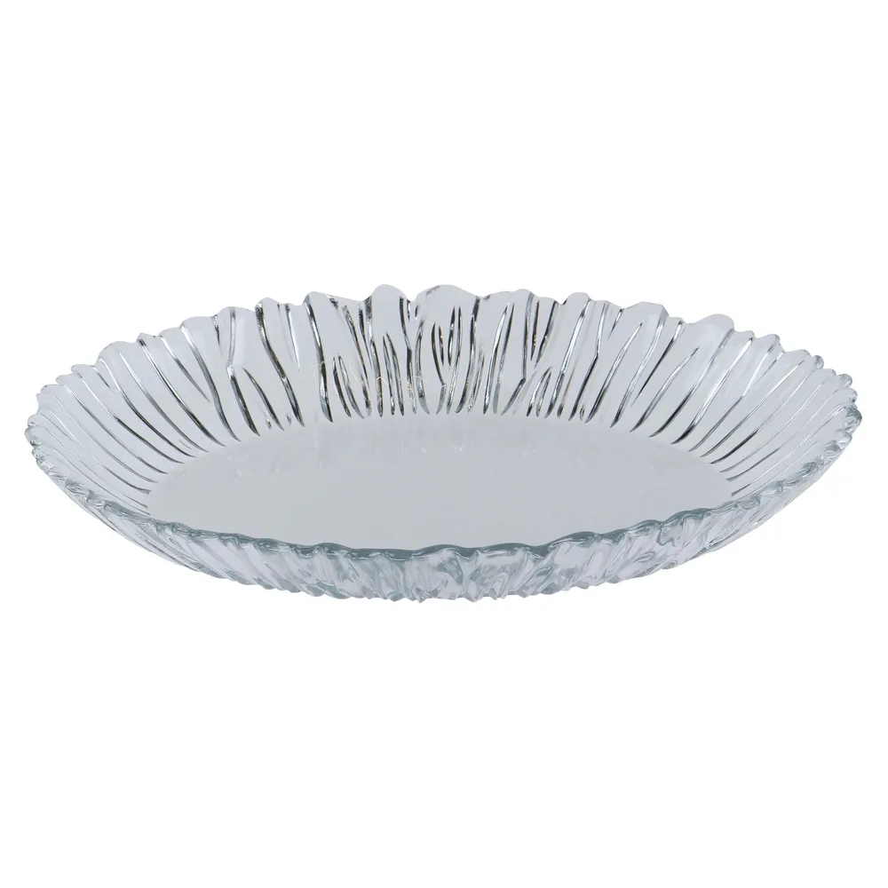 Platou Aurora 10547, forma ovala, sticla, transparent, 25 x 19 cm