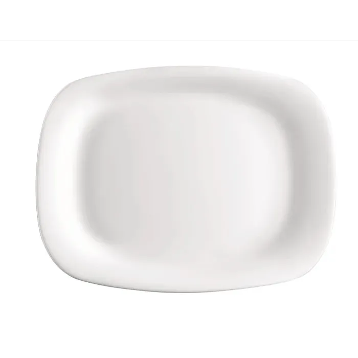 Platou Bormioli Parma, forma dreptunghiulara, opal, alb, 21 x 18 cm