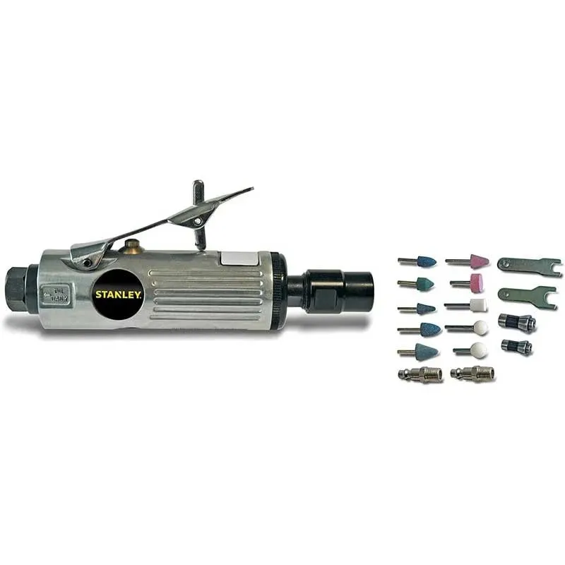 Polizor pneumatic Stanley 160153XSTN cu accesorii, 2500 rpm, cutie plastic