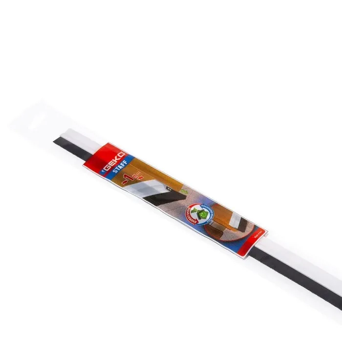 Prag izolator cu perie, pentru usi, Geko Staff, PVC rigid, alb, 40 mm x 0.98 m
