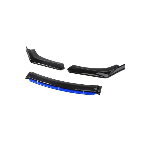Prelungire bara fata universala spoiler auto negru lucios cu albastru 175 cm din ABS flexibil 4 piese — imaginea 4