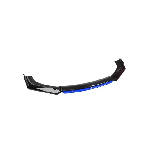 Prelungire bara fata universala spoiler auto negru lucios cu albastru 175 cm din ABS flexibil 4 piese
