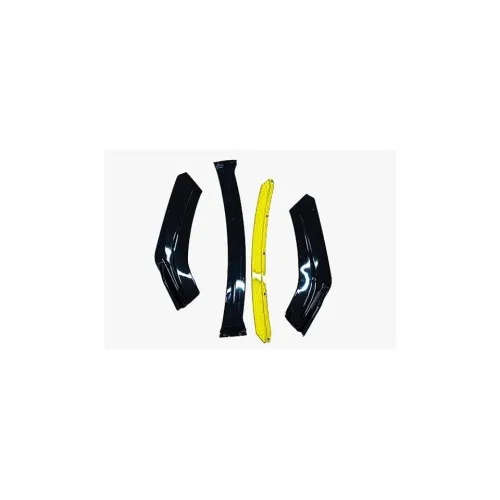 Prelungire bara fata universala spoiler auto negru lucios cu galben 175 cm din ABS flexibil 4 piese — imaginea 2