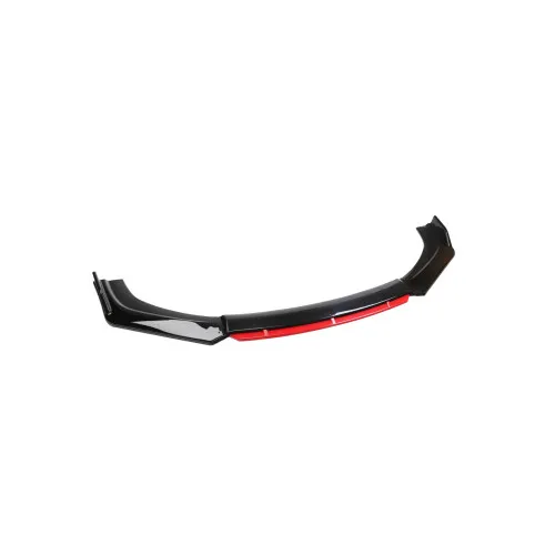 Prelungire bara fata universala spoiler auto negru lucios cu rosu 175 cm din ABS flexibil 4 piese