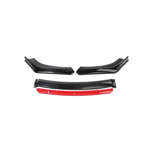 Prelungire bara fata universala spoiler auto negru lucios cu rosu 175 cm din ABS flexibil 4 piese — imaginea 5