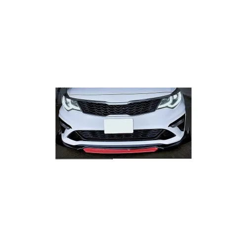 Prelungire bara fata universala spoiler auto negru lucios cu rosu 175 cm din ABS flexibil 4 piese — imaginea 4