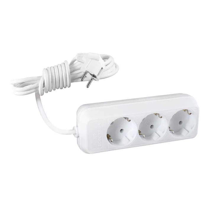 Prelungitor, 3 prize, 3 m, 2500W, 3 x 1 mmp, contact de protectie