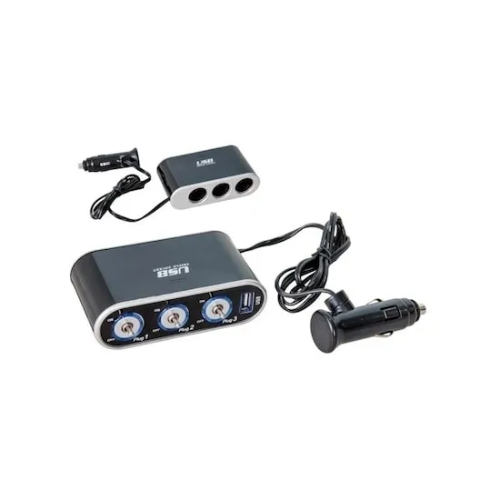Prelungitor bricheta 3 cai, intrerupator si USB 1000mA