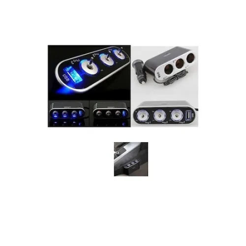 Prelungitor bricheta 3 cai ,intrerupator si USB 1000mA — imaginea 2