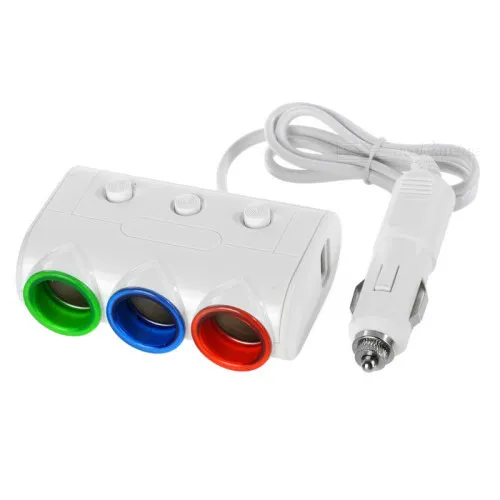 Prelungitor bricheta 3 cai si butoane cu 2USB