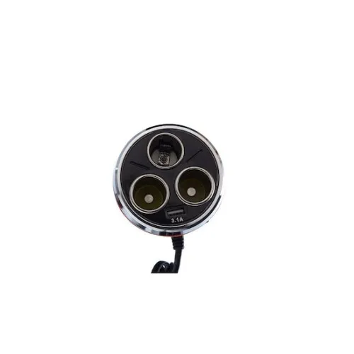 Prelungitor bricheta 3x1 si USB 3100 mA,120W, 12v / 24v, Negru — imaginea 3