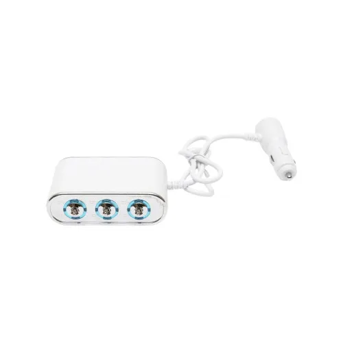 Prelungitor bricheta auto tripla 12/24V cu intrerupator individual si 1 port USB — imaginea 3