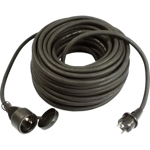 Prelungitor Electric 10m 3600w Negru, Cablu Cauciuc Natural, Pentru Exterior Ip44