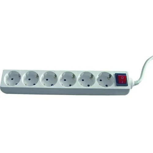 Prelungitor electric 6 prize 1, 4m 3500W alb, cu intrerupator