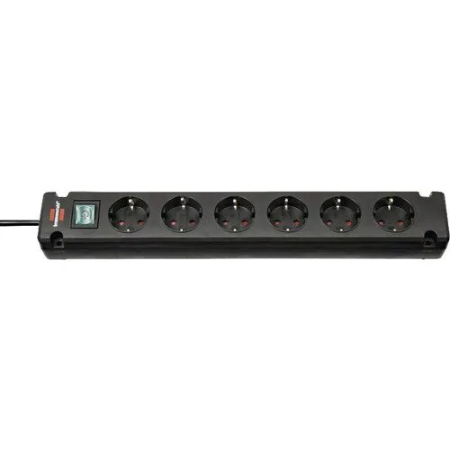 Prelungitor electric Brennenstuhl Bremounta 6 prize 3m 3500W negru, cu intrerupator