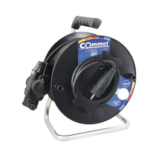 Prelungitor electric tambur, 3 prize, 25m cablu cauciuc, exterior, IP44