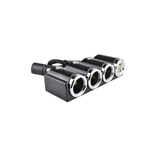 Prelungitor priza bricheta auto 3 iesiri si 2 porturi USB