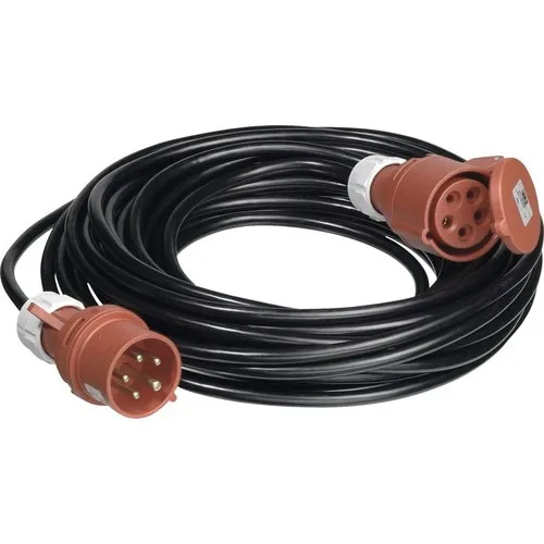 Prelungitor Trifazic De Exterior Pce 20m 16a, 5x1, 5 Mm², Negru, Cablu Pvc