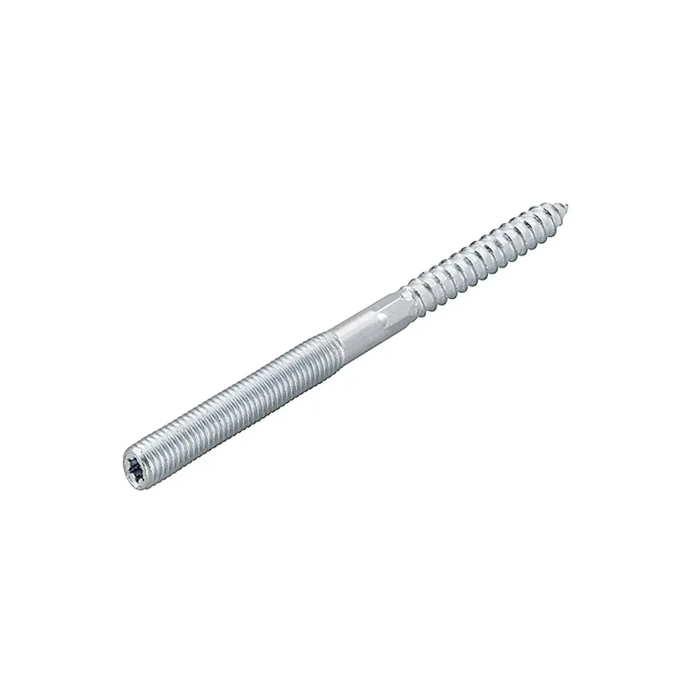 Prezon lemn / metal, din otel, zincat alb, 8 x 80 mm