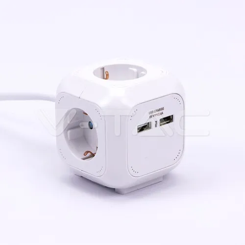 Priză 4 Circuite și Mufă USB Cubică 3G 1.55mm x 1.4m — imaginea 2