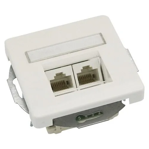 Priza date RJ45 dubla ROTH LANGE Plus, alb, 2 prize, 71x71x28mm