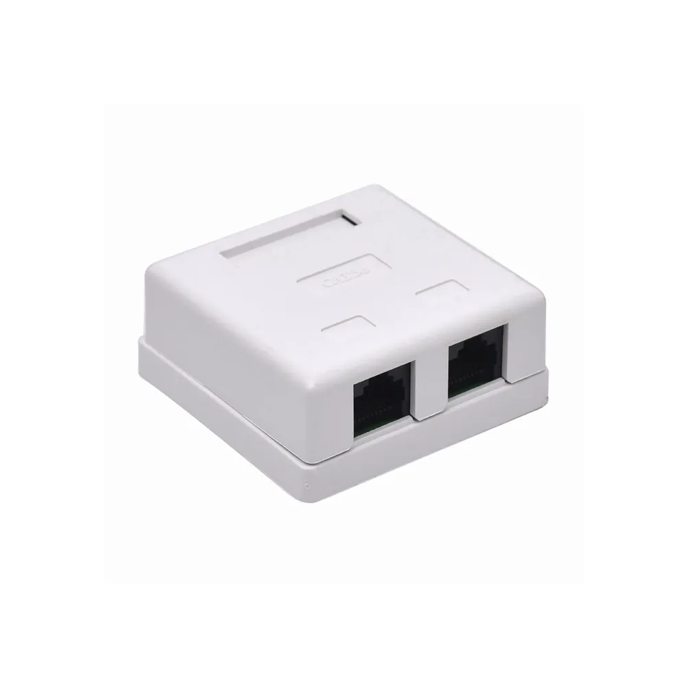 Priza date (RJ45), montaj aplicat, 2 porturi, interior, IP20, alba
