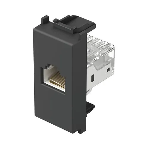 Priza date RJ45 simpla, negru, 1 port, montare aparenta