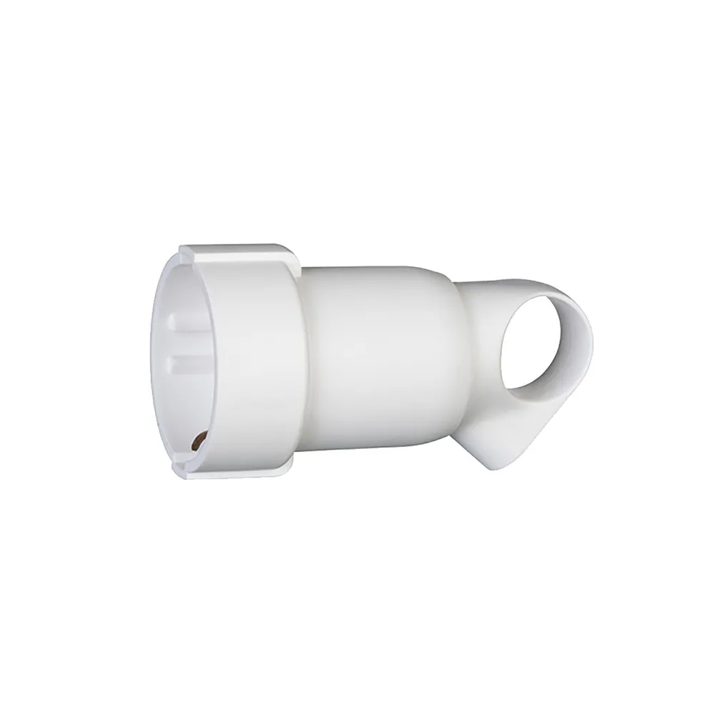 Priza impanantare schuko Legrand, cu inel extragere, plastic, 16 A, iesire spate, alba