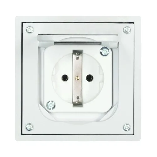 Priza incastrabila Kopp cu capac, gri, IP44, 1 x 10x10cm