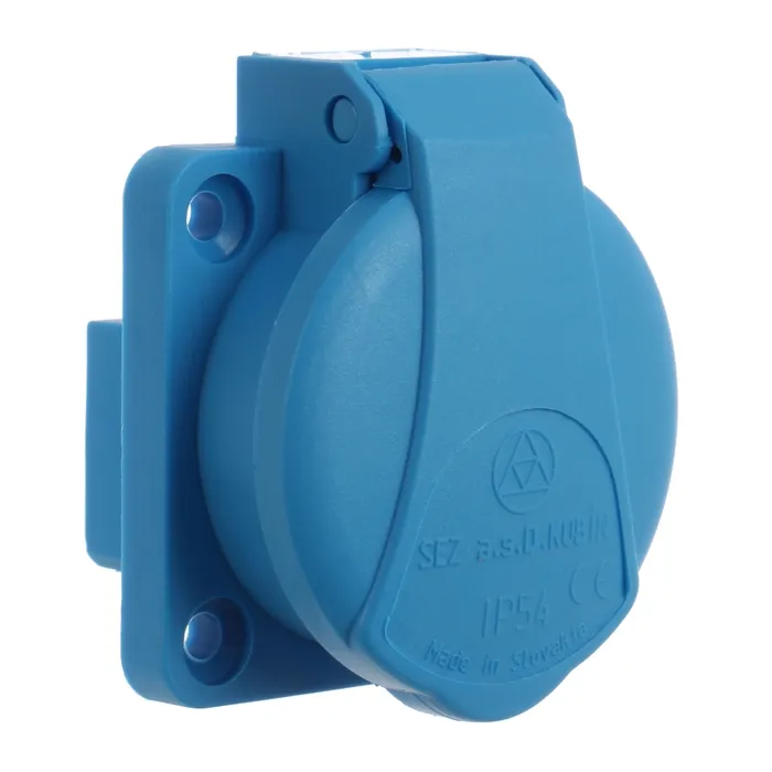 Priza industriala monofazica incastrata Sez 34-370, schuko, 2P, 16A, 230V, IP54