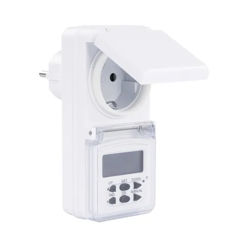 Priza programabila 1800W, temporizator electronic, alb, IP44, 1 program