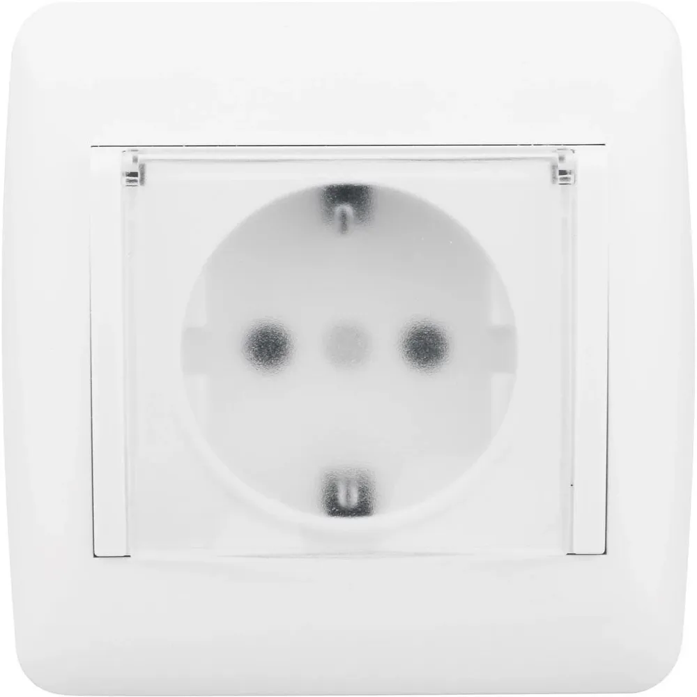 Priza Schuko cu capac BODNER, 16A 250V, ABS, alb