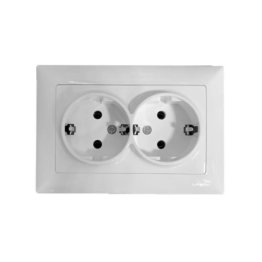 Priza schuko dubla Gunsan Visage, clasica, IP20, alba